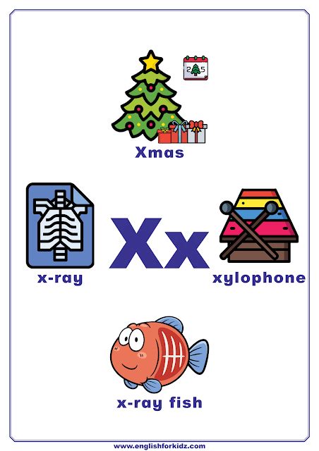 English Alphabet Poster To Learn Letter X Alphabet Poster Alphabet
