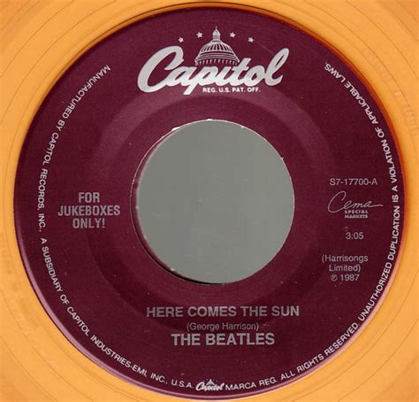 The Beatles Here Comes The Sun 1994 Orange Translucent Vinyl Vinyl