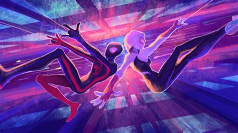 1024x576 Miles Morales And Gwen Stacy The Spider Verse 1024x576