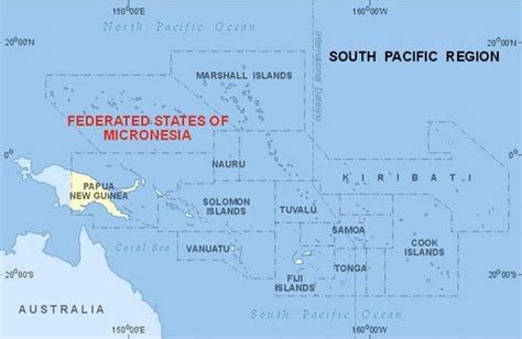 Map Of Federated States Of Micronesia Federated States Of Micronesia Micronesia Marshall Islands