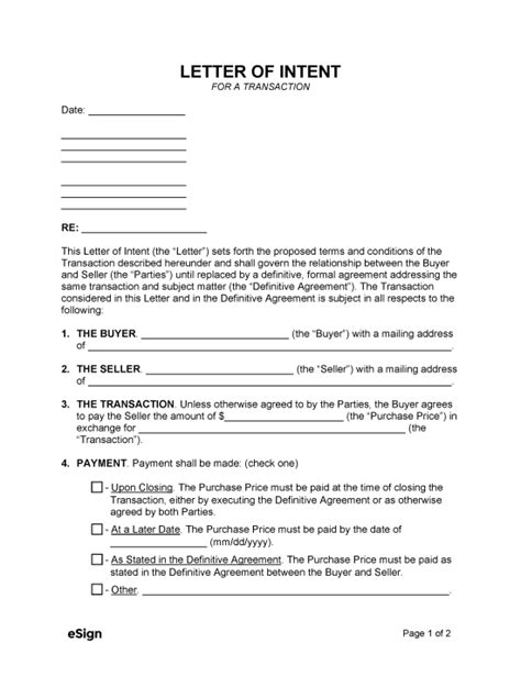 Free Letter Of Intent Loi Template 13 Pdf Word