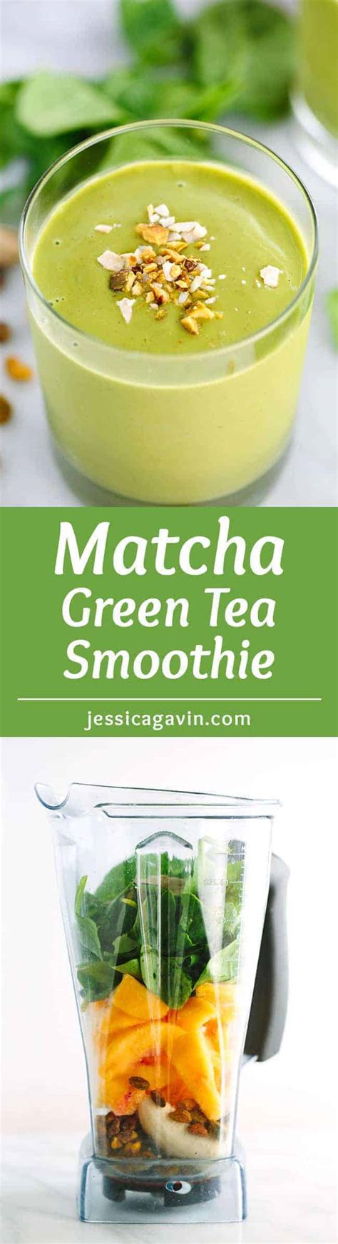 Energizing Matcha Green Tea Smoothie With Peaches Jessica Gavin