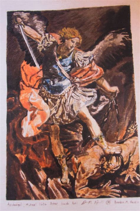 Archangel Michael After Guido Reni 1636 By Brandon M Etsy