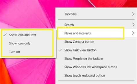 How To Customize The News And Interests Taskbar Widget In Windows 10