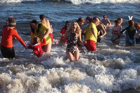 crowds turn out for the new year s day dip at whitley bay chronicle live