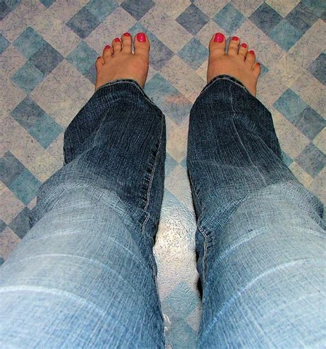 Legs In Jeansgroup Photo And Feet With Pink Toes Flickr Photo