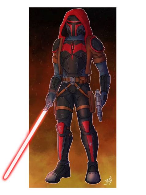 Red Hood Dark Grey Jedi Mandalorian By Xhybridus Grey Jedi Dark