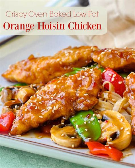 Serve over rice if desired. Low Fat Baked Crispy Orange Hoisin Chicken. A tasty ...