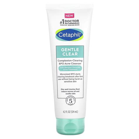 Cetaphil Gentle Clear Complexion Clearing Bpo Acne Cleanser 4 2 Fl Oz 124 Ml
