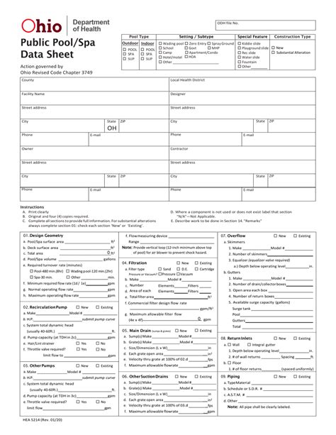 Form Hea5214 Fill Out Sign Online And Download Fillable Pdf Ohio
