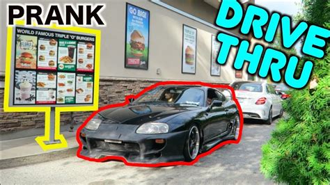 REVERSING IN A DRIVE THRU WITH RIGHT HAND DRIVE PRANK TOYOTA SUPRA