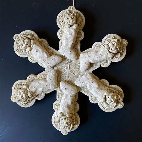 Carruth Studio Cast Stone Wall Plaque Snowflake With Cats In Etsy
