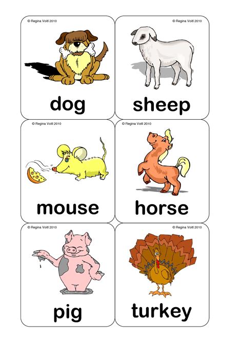 Farm Animal Flash Cards Printable Animal Flashcards Farm Animals