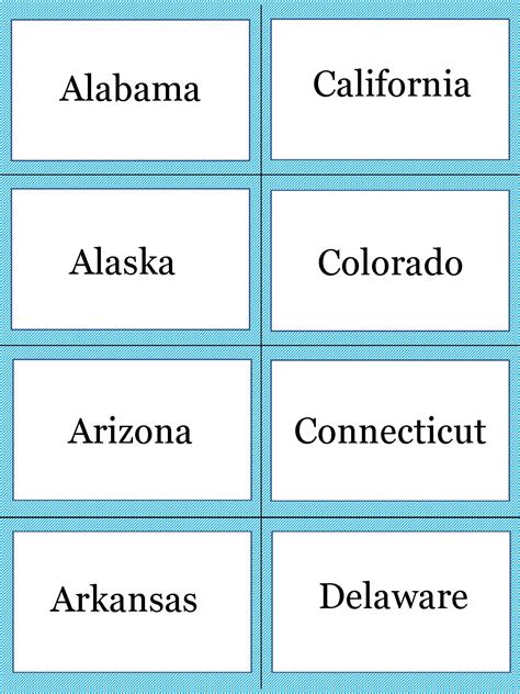 Us States And Capitals Flashcards Etsy