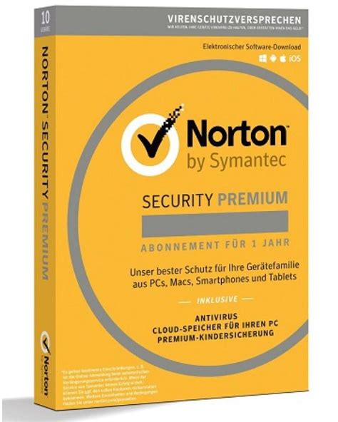 Get a free 3 months (90 days) norton security premium license. SYMANTEC Norton Security Premium, 25 GB, 10 PCs, 1 Jahr | meddax24.de