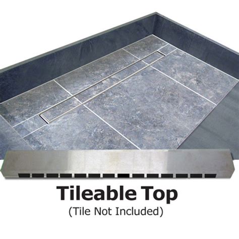 Tile Over Accessible Shower Pan Trench Drain 60 X 36