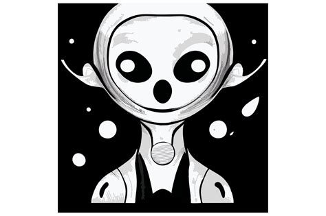 Black And White Alien In Space Vector Graphic By Arief Sapta Adjie