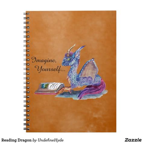 Reading Dragon Notebook | Zazzle.com | Notebook art, Notebook, Custom ...