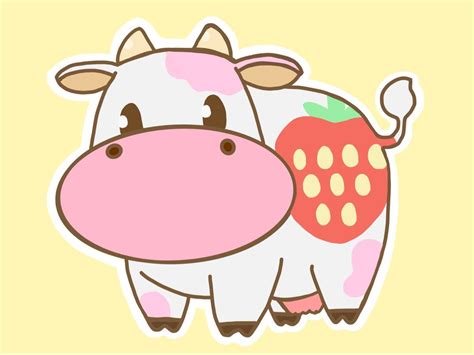 Pink Cow Strawberry Milk Kawaii Wallpapers Wallpaper Cave