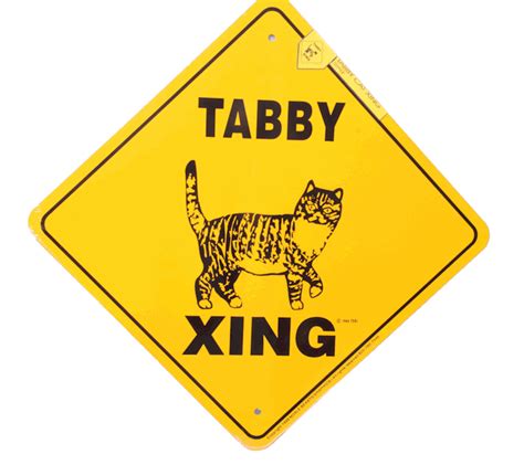 Tabby Cat Aluminum Xing Sign Crossing Big Black Horse Llc