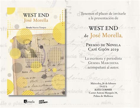 Presentación Del Libro West End De José Morella En Rata Corner