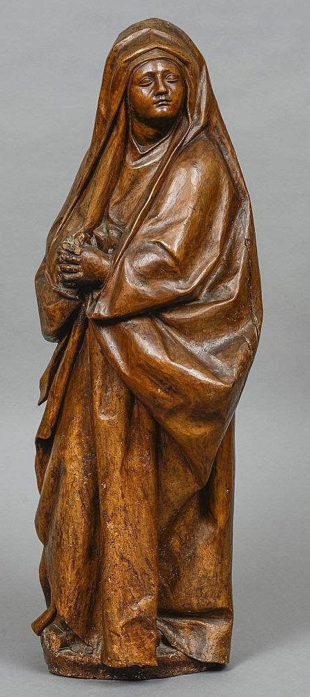 An 18th Century Carved Wood Figure Of Mary Magdalene Full View Mary