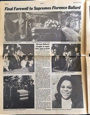 This free trial offer doesn't exist anymore because it was claimed. Florence Ballard 1976 newspaper clip of Flo's funeral ...