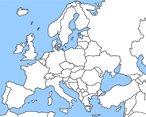 Blank Map Of Europe Shows The Political Boundaries Of The Europe