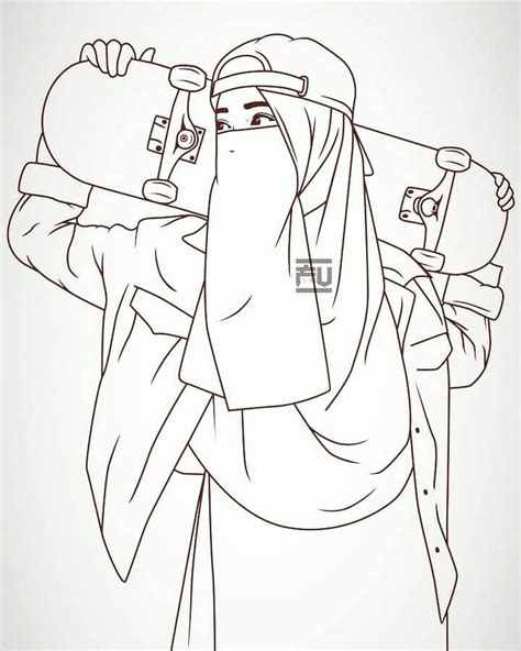 Sketsa Anime Hijab Gambar Anime