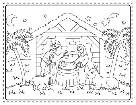 Print Coloring Image Momjunction Nativity Coloring Pages Holiday My