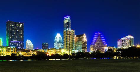 Austin Cityscape Skyline At Night By Dszc