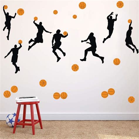 Buy Basketball Slam Dunk Silhouette Wall Decals 20 Decals Sport