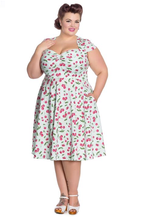 Hell Bunny April 50 S Vintage Swing Pin Up Cherry Dress Plus Size Xs 4xl