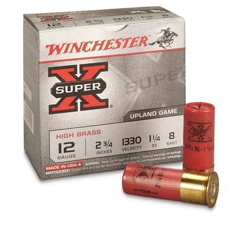 winchester super x high brass game loads 12 gauge 2 3 4 1 1 4 ozs 25 rounds 159403 12