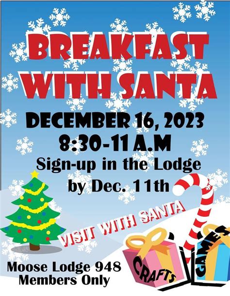 948 Members Only Breakfast With Santa Charles Town Moose 948