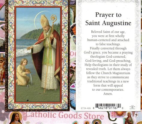 Saint Augustine Prayer To St Augustine Gold Trim Paperstock Holy