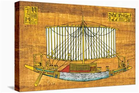 Ancient Egyptian Sailing Boat Stretched Canvas Print