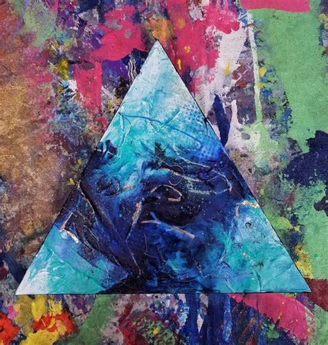 Small Abstract Triangle Acrylic Painting Blue Ocean Aqua Etsy