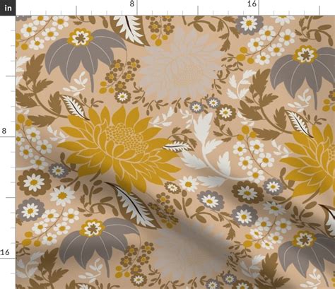 Bohemian Florals Dusty Pink Base Fabric Spoonflower