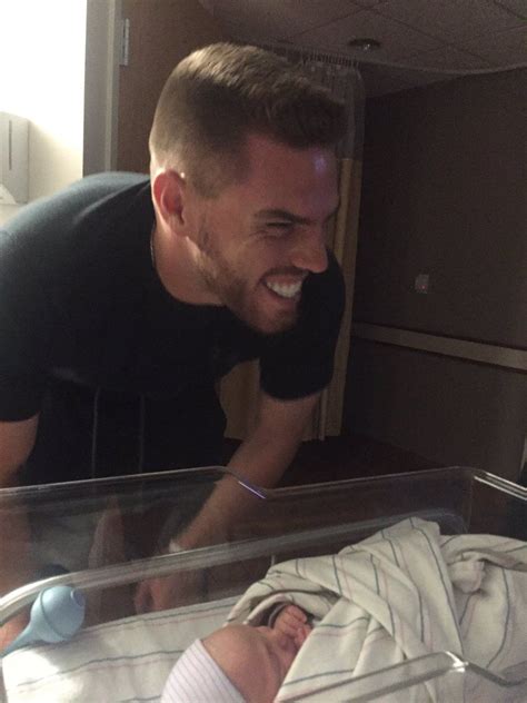 Atlanta Braves First Baseman Freddie Freeman With Newborn Son