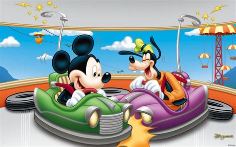 Goofy And Mickey Mouse In Luna Park Hd Wallpaper 2880x1880