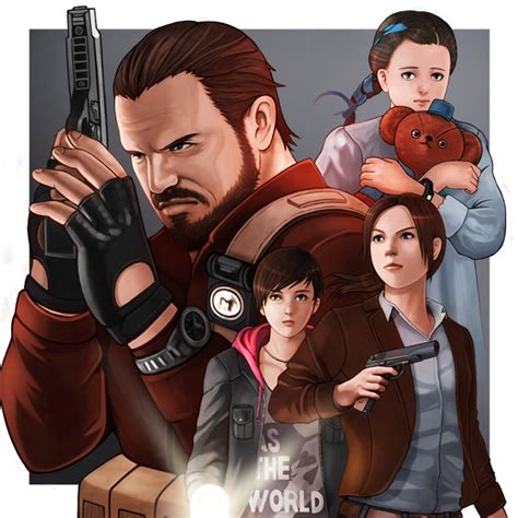 claire redfield moira burton barry burton and natalia korda resident evil and 1 more drawn