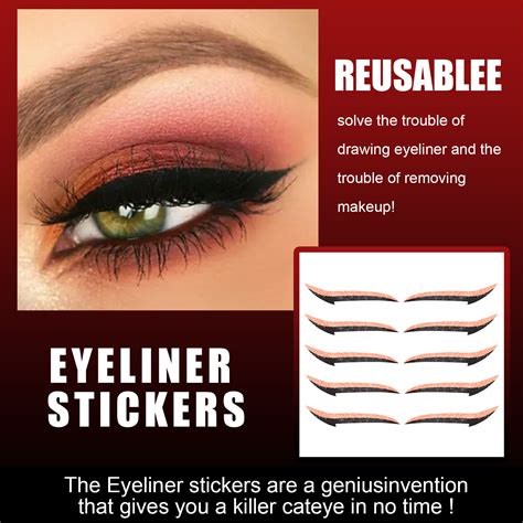 Onhuon Beauty Tools Reusable Eyeliner Stickers Reusable Eyeliner Sticke