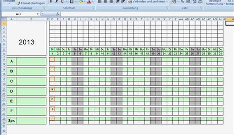 4 Schichtplan Excel