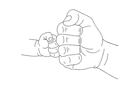 Fist Bump Father And Son Line Art Embroidery Design Inspire Uplift
