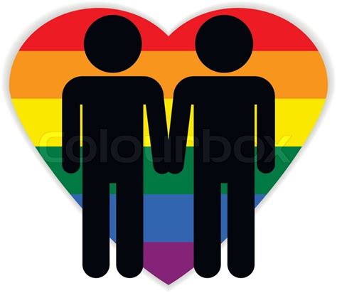 Gay Couple Symbol On White Background Vector Illustration Stock