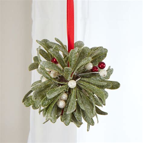 Buy english mistletoe to shops, weddings, farm shop, gift shop, florist or craft shop and more. Frosted Artificial Mistletoe Kissing Ball - Christmas ...