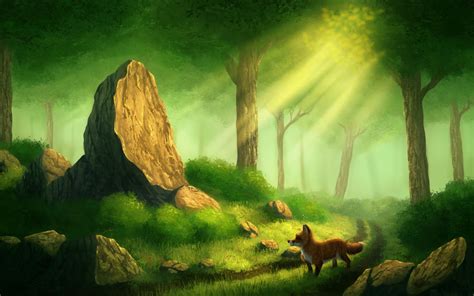 3840x2400 Fox Alone In Forest Digital Art 4k Hd 4k Wallpapers Images