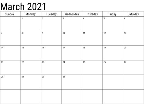 Simple monthly planner and calendar for march 2021. March 2021 Calendar With Holidays - Printable Calendar