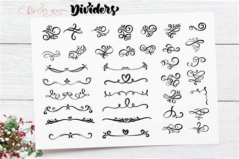 Vector Flourish Dividers Svg On Yellow Images Creative Store